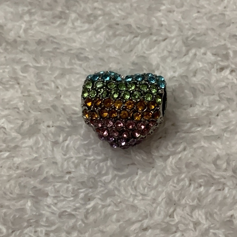 Pave open my heart charm fits pandora​ - Picture 2 of 5